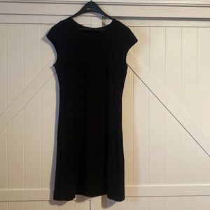 Black Cap sleeve fit and flare dress